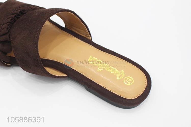 China manufacturer fashion summer outdoor faux suede laides slippers