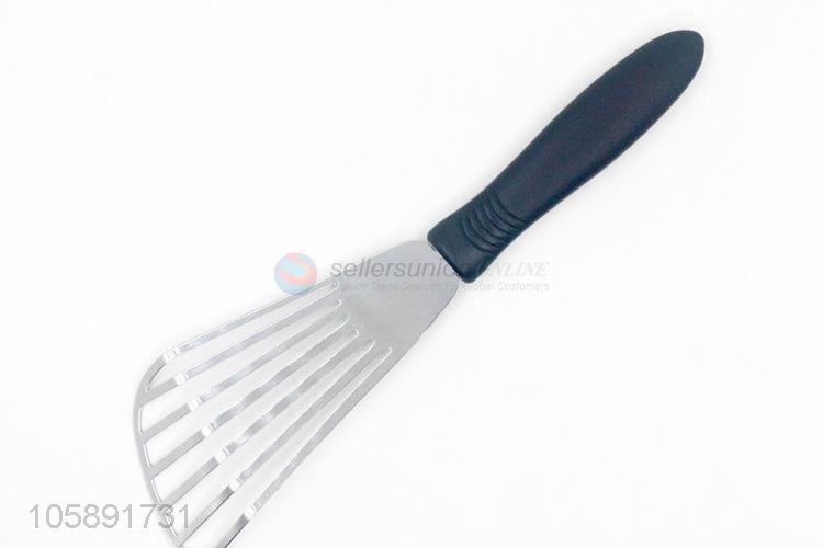 Hot sale stainless steel slotted turner with plastic handle