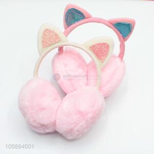 Recent Design Soft Pink Women Plush Earmuffs with Cat Ear