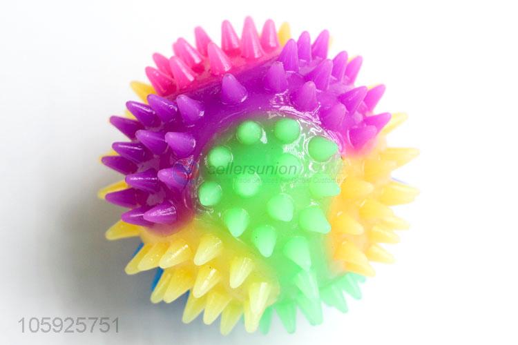 Factory promotional kids TPR puffer ball spiky rainbow ball