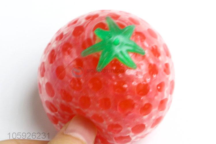 Bottom price children squeez toy strawberry smash water ball