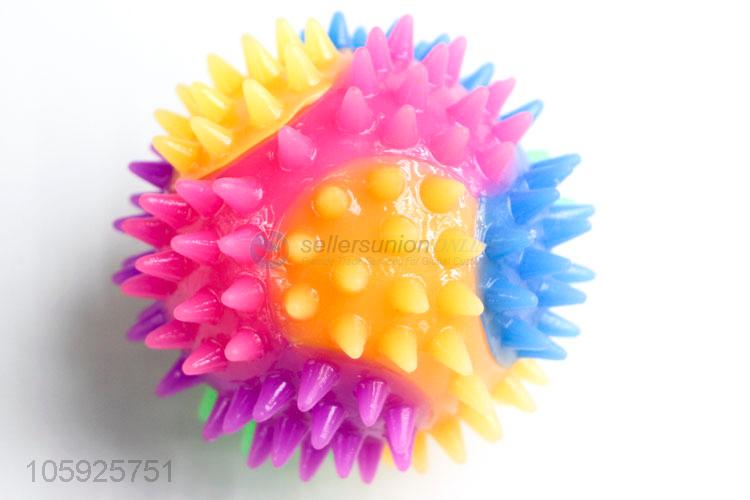 Factory promotional kids TPR puffer ball spiky rainbow ball