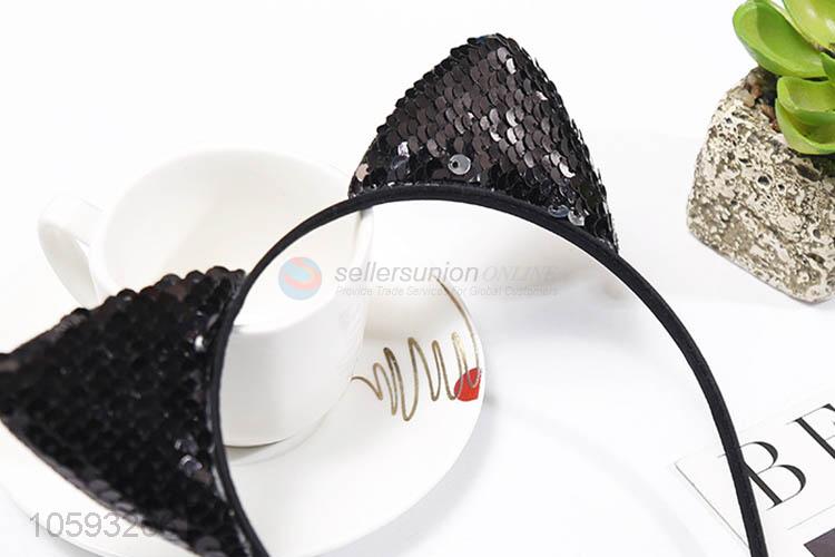 New Design Sequin Cat Ear Iron Hair Hoop Best Headwear