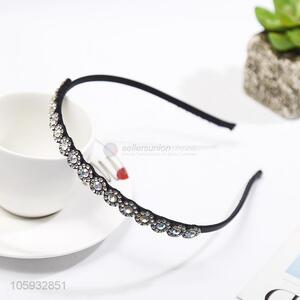 Factory Supply Fashion Diamond Iron Hair Hoop For Women