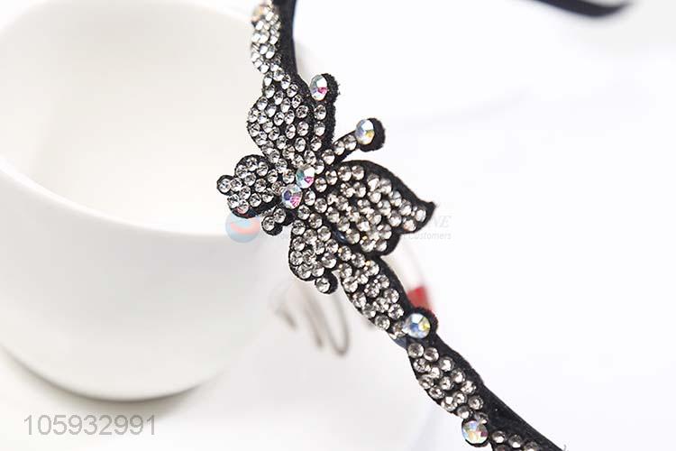 Unique Design Diamond Butterfly Hair Hoop Hair Clasp