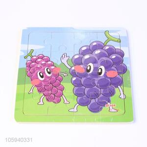 High Sales Cartoon Grape Baby Toys Cute Wooden Puzzle