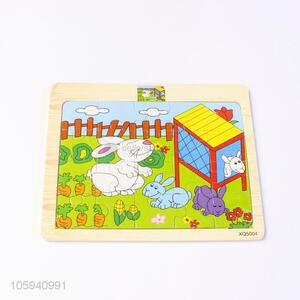 Lowest Price Baby Toys Cute Rabbit Wooden Puzzle