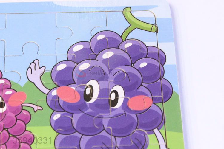 High Sales Cartoon Grape Baby Toys Cute Wooden Puzzle