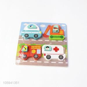 Popular Promotional Cartoon Car Wooden DIY Jigsaw 3D Puzzle for Kids