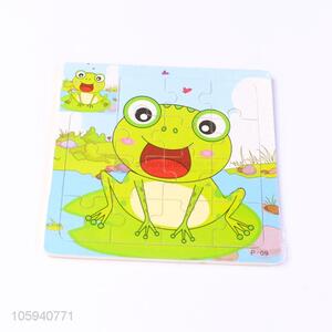 Cheap Professional Cartoon Frog Baby Toys Cute Wooden Puzzle