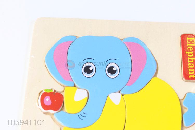 Promotional Wholesale Cute 3D Elephant Wooden Puzzle for Baby