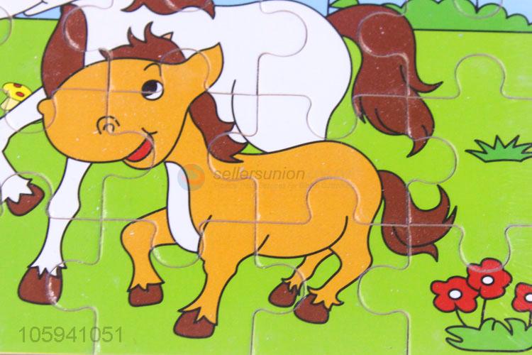 Best Sale Cartoon Animal Wooden Puzzle Early Learning Toy