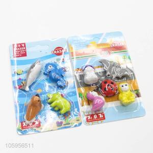 Wholesale new novelty animal shape soft rubber 3d eraser