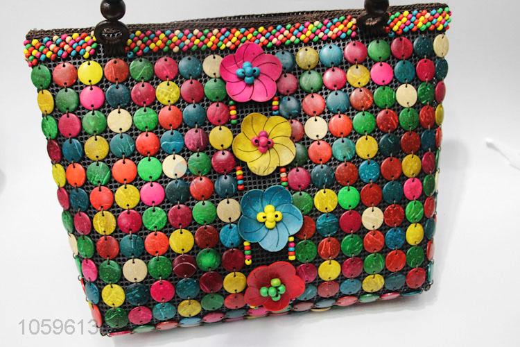 Modern Style Colorful Coconut Shell Accessories Shoulder Bag