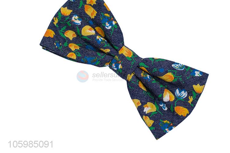 High quality custom logo 100% cotton men bow tie