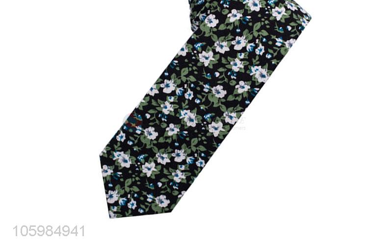 Premium quality men's skinny tie floral print necktie