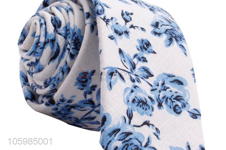 New design men's skinny tie floral print necktie
