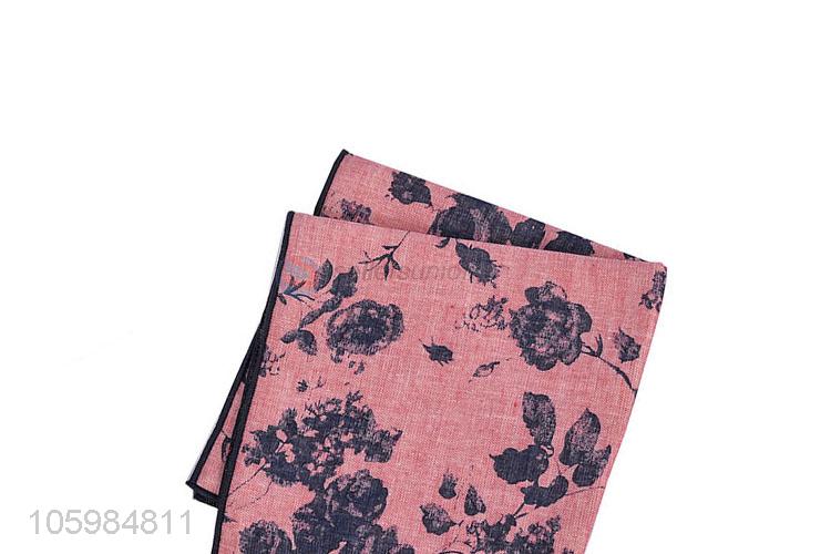 Factory customized men pocket square flower printed handkerchief