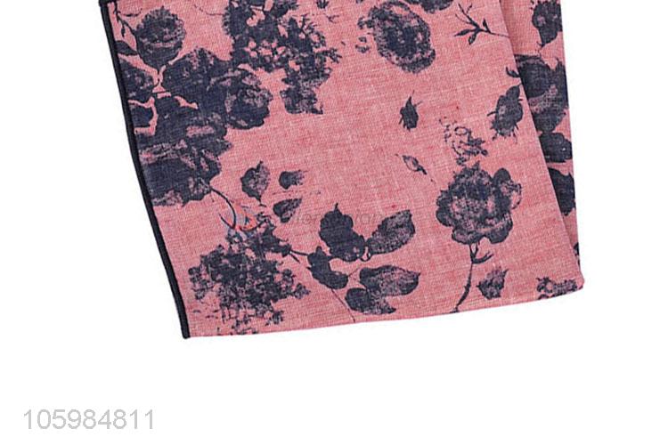 Factory customized men pocket square flower printed handkerchief