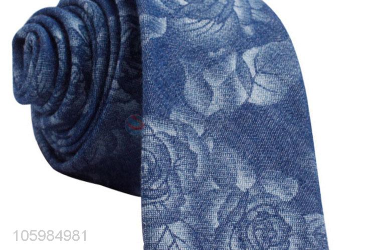 Wholesale cheap custom flower printed necktie for men