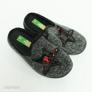 Factory price ladies winter knitted slipper with sequins