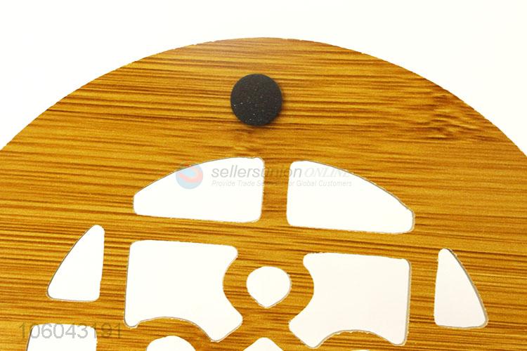 New design kitchen utensils retro round hollow-out bamboo placemat