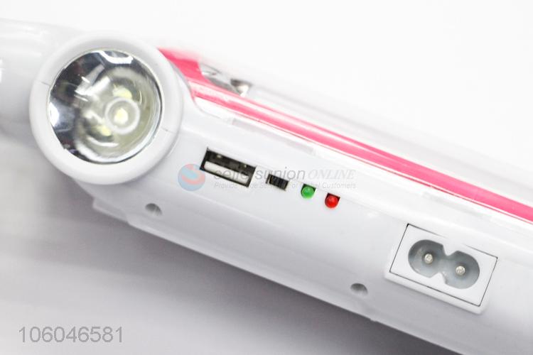 New plastic led rechargeable flashlight with solar power and usb port