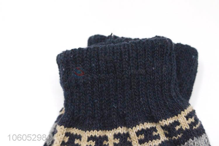 Wholesale men's winter warm knit winter glove