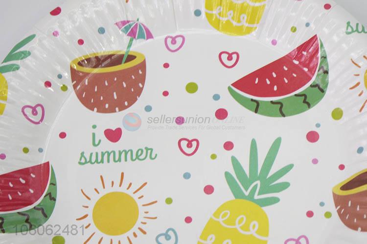 Promotional Wholesale Cartoon Fruit Pattern Party Decoration Paper Plate