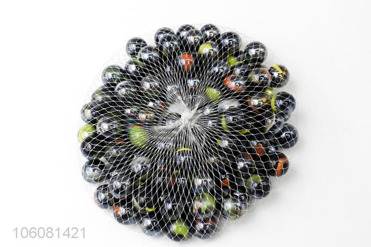 Chinese factories 1.6cm black colour transparent glass marbles