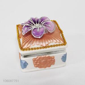 Factory Supply Handmade Ceramic Square Jewelry Boxes