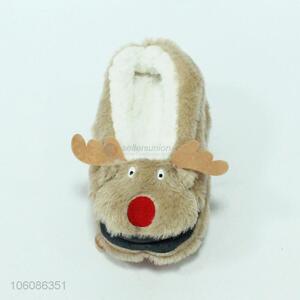 Top Selling Winter Home Animal Christmas Elk Deer Plush Slippers Women Floor Warm Shoes