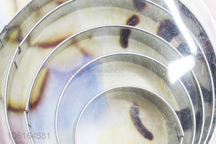 Best Sale Cookie Cutters 5Pcs Stainless Steel Round Cookie Mold