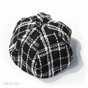 Cheap Price Vintage Checked Berets 8 Panels Pumpkin Shape Cap Hat