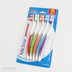 Cheap Price 5PC Family Pack Medium Bristle Toothbrush