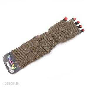 New Advertising Warmer Knitted Arm Fingerless Long Gloves