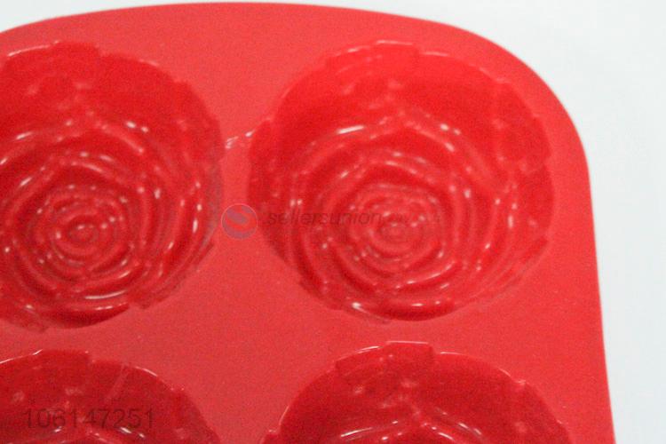 Food grade 6 cavity silicone rose cake mold