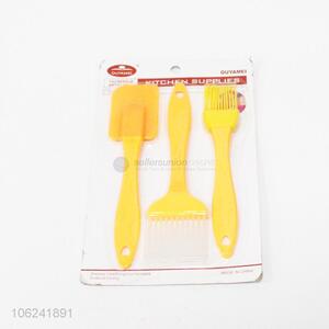 Superior quality 3pcs bbq tools silicone scraper and oil brush set