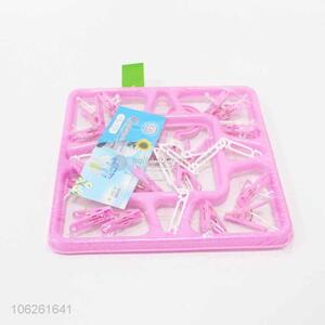 Hot sale plastic clothes hanger with pegs for clothes drying rack
