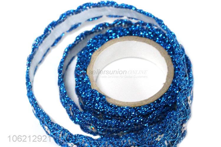 Bulk price decorative blue glitter adhesive tape