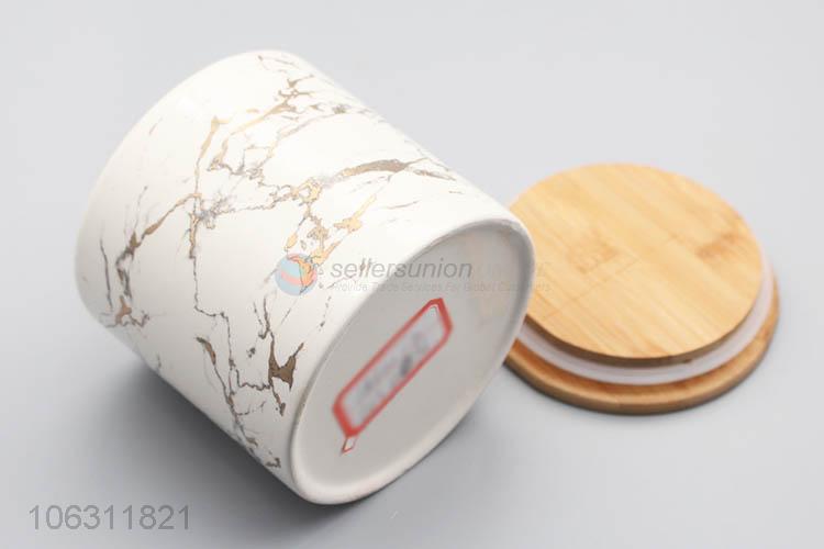 Excellent quality marble effect round ceramic storage jar