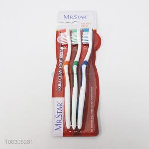 New Style 3PCS Plastic Promotion Adult Toothbrush
