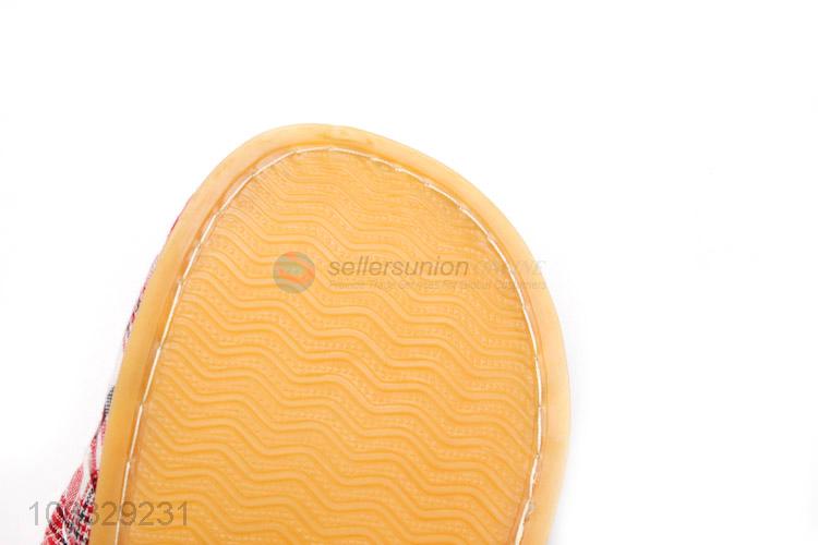 Comfortable Home Softness And Non-Slip Indoor Bowknot Flax Slippers Female