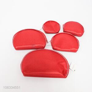 Factory Price Wholesale Red Cosmetic Bag 5PCS