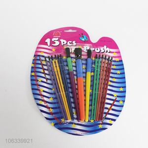 Low price 15pcs plastic paint brush for art painting