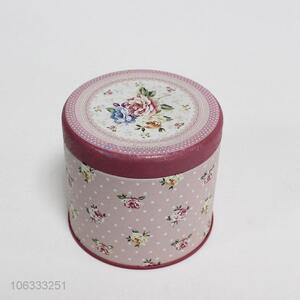 Wholesale bulk price flower printed cylinder iron cans