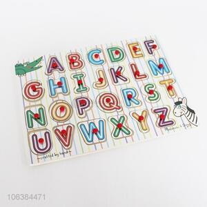 Good price children intelligent toy wooden alphabet puzzle