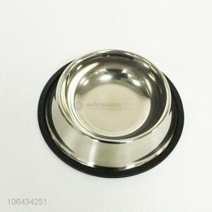 Top grade non-slip round stainless steel dog feeding bowl