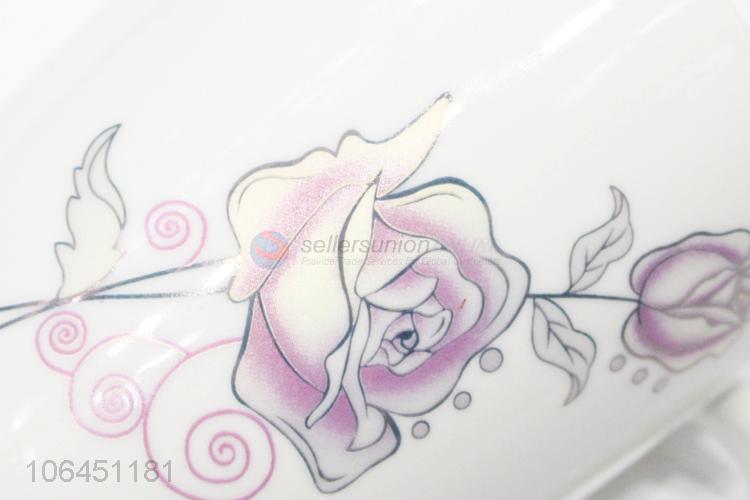 Wholesale beautiful rose decal ceramic mug with handle