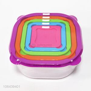 Hot style 7pcs plastic square rainbow transparent preservation box